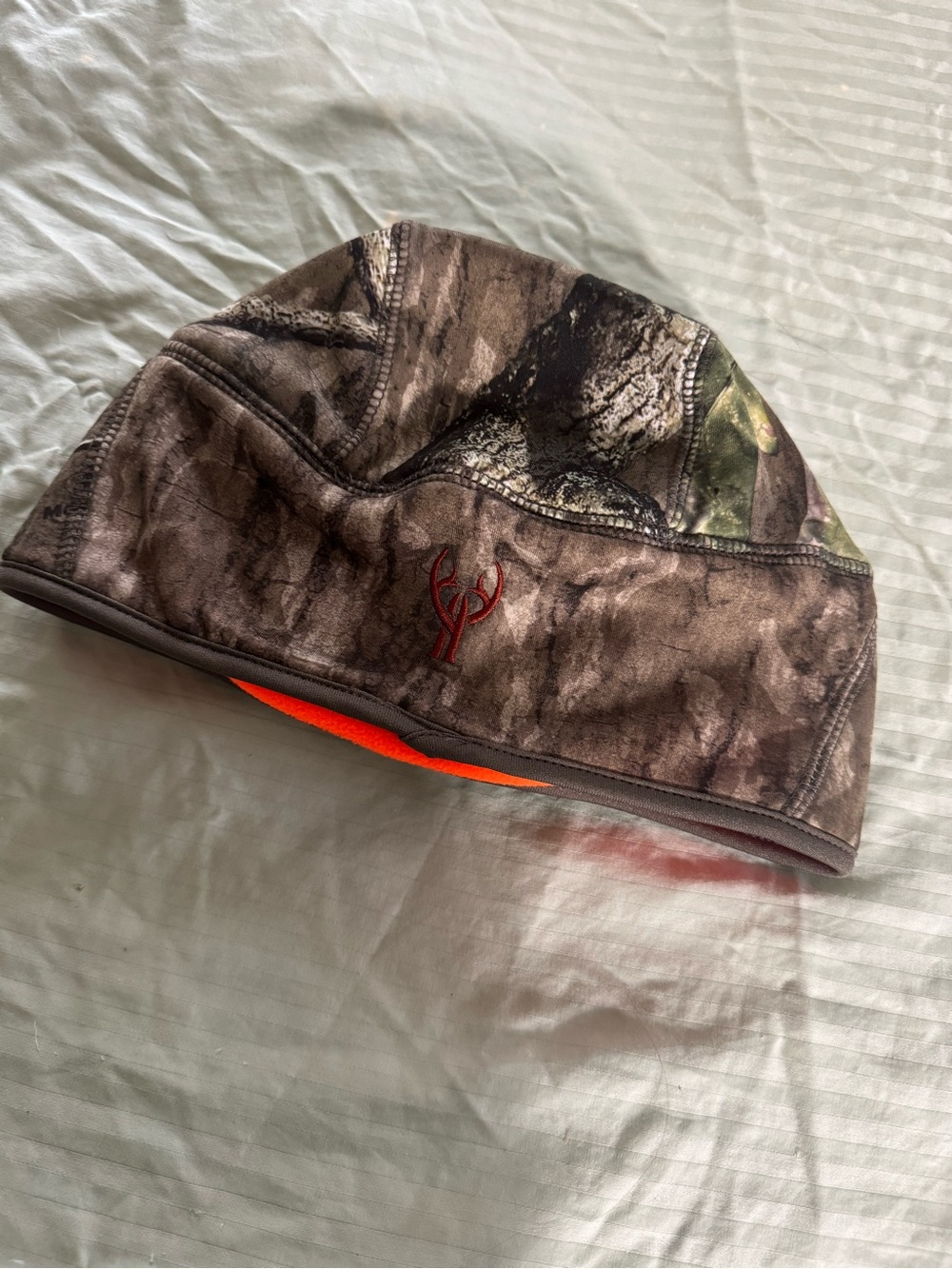 Mossy Oak Camo Beanie Hat with Orange Liner